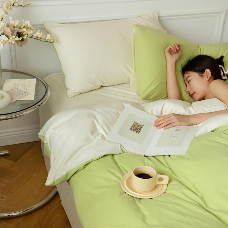 正品A类天竺棉上四件套针织棉纯棉超00全棉1裸床睡柔床单床笠简约