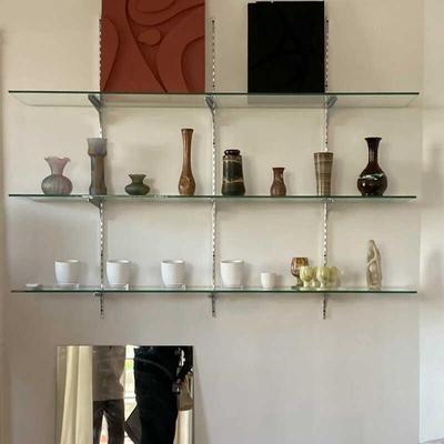 悬浮不锈钢墙上置物架壁挂墙面厨房多功能玻璃隔板展示架轨道书架
