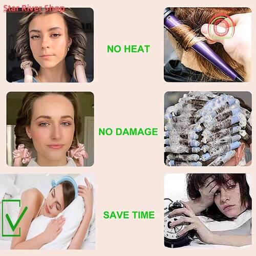 Heatless Hair Curlers Curling Iron Headband Lazy Curler Silk