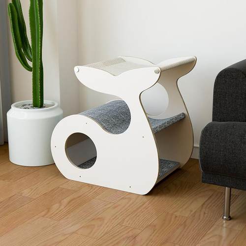 正品喵林双苑多猫家庭窝夏冬猫实木猫层帐篷四季通用吊床半封闭式