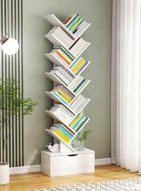 落地式书架可储移动置物树架多层简易收纳UMK物架一体靠墙形创意