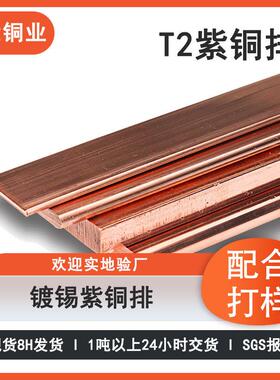 紫铜排扁条加工t2t3铜条厚2mm4mm镀锡铜排6x40加厚防雷接地紫铜条