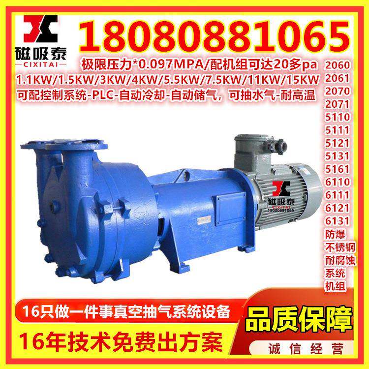 15KW真空泵鄂尔多斯2BV水环式真空泵循环水真空泵水环式真SK1.5B