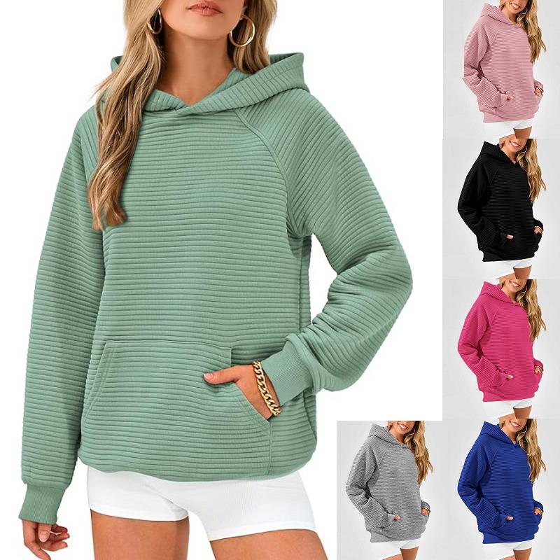 Womens Fashion Hooded Sweatshirt Sleeve Pocket Pullover