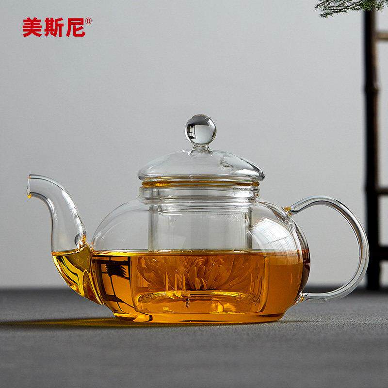 美斯尼中式耐高温玻璃茶壶 带过滤花茶茶水可分离茶具
