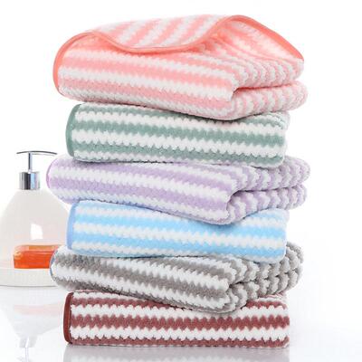 Bath towel with dual color velvet and thickened hair towel毛