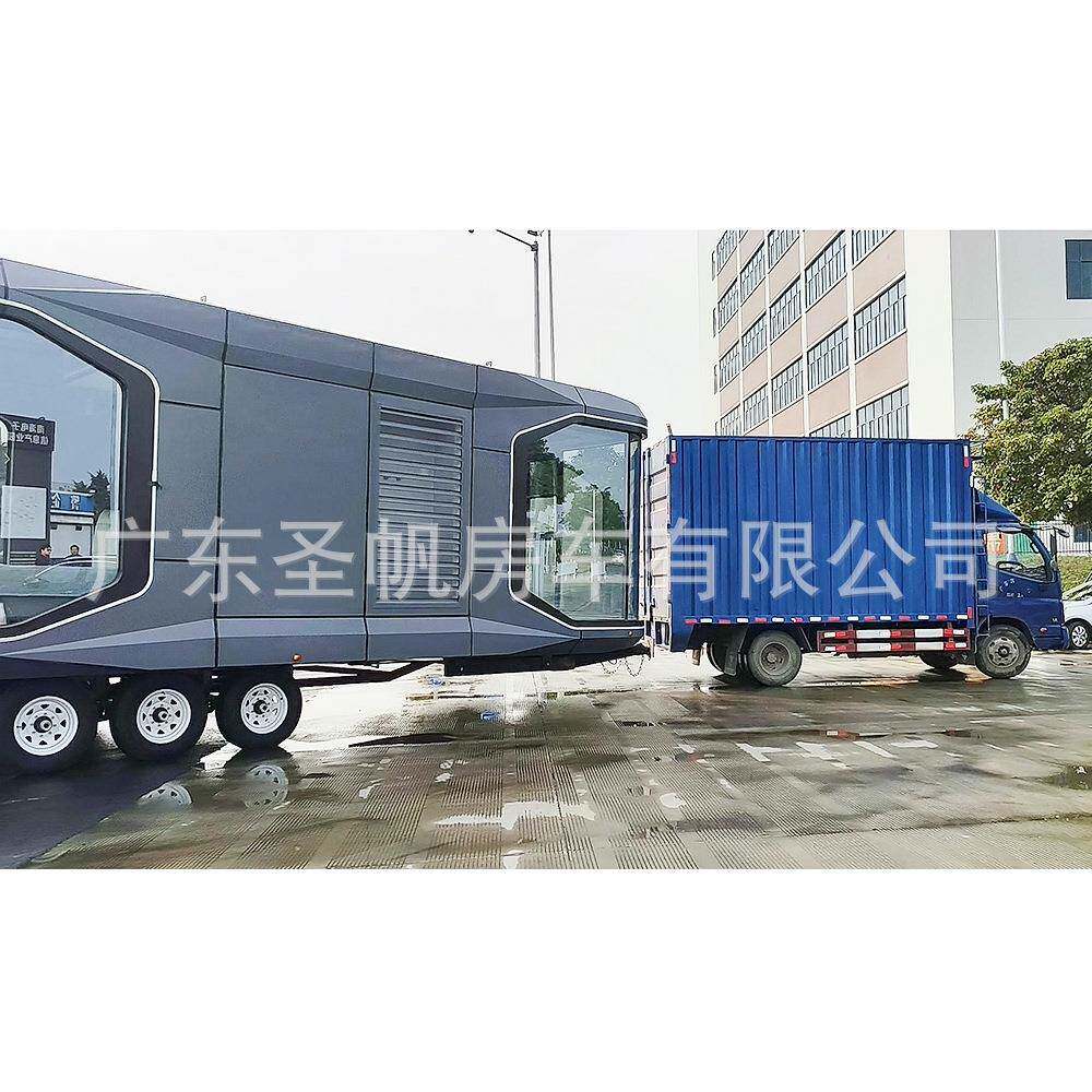 拖挂太空舱移动民宿网红创意酒店保温露营星空房集成房屋生产基地
