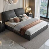 双人床简约现代轻奢主卧大床软包皮艺床卧室大象耳朵婚床1.8米1.5