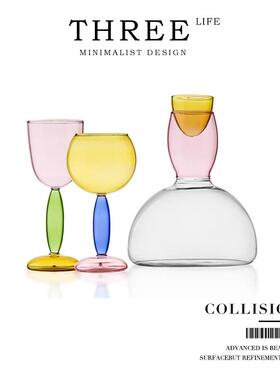 Tlife·Collision·酒具创意设计感葡萄酒高脚杯醒酒器套装 |撞色