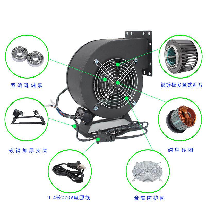 离心风机130FLJ5单相220V 380V工业散热多翼式静音气模鼓风机120W