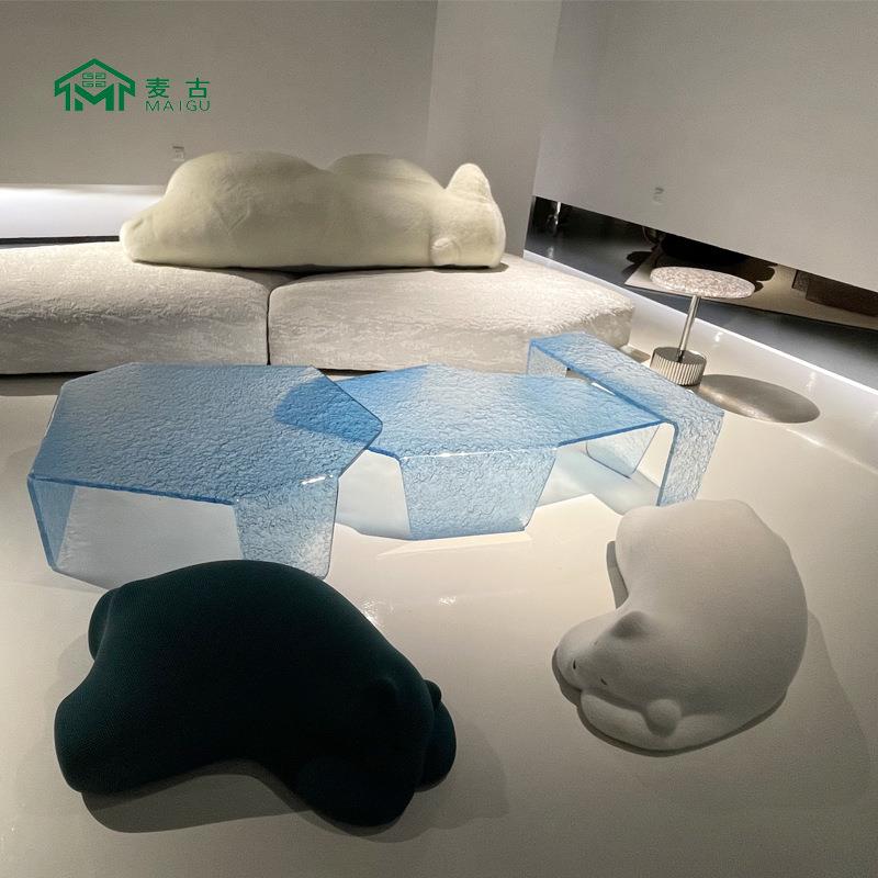 麦古型创意网红趴墩熊MEM北极熊躺椅酣创意趴设计师儿童睡异针织
