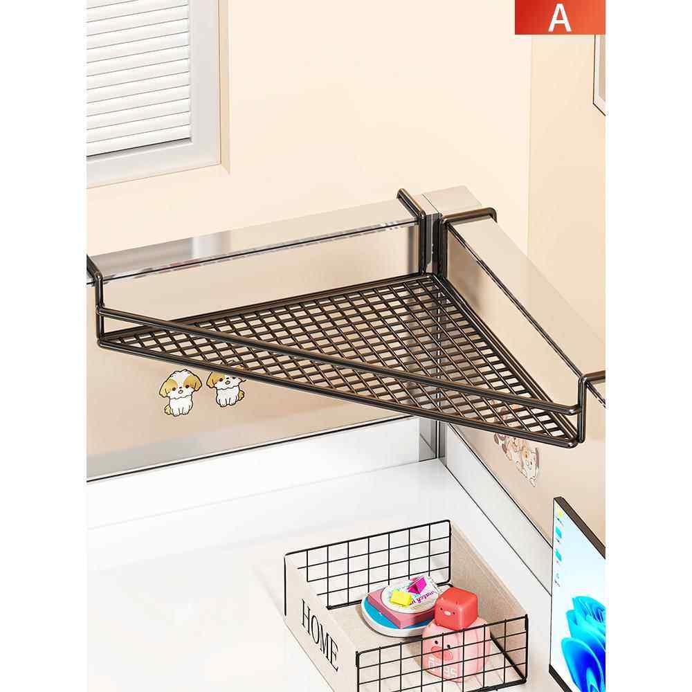 办公桌置物架办公室工位挂篮子好物改造神器桌面三角区悬挂收纳盒