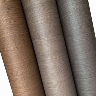 特厚导气槽竖灰色木纹自粘墙纸壁纸家具展柜翻新装 饰膜波音软片