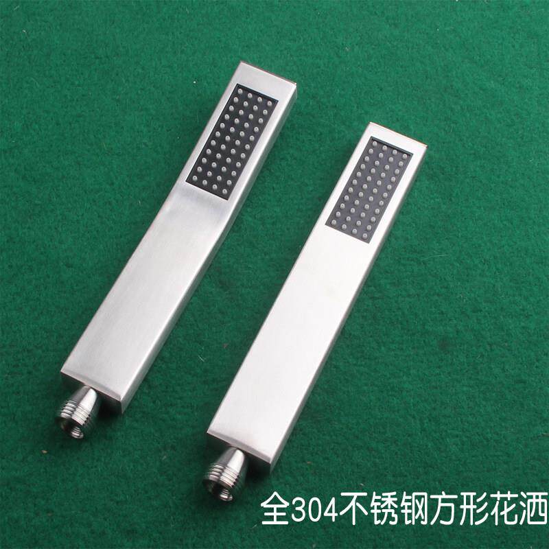 全304不锈钢柱式长方形花洒喷头手握增压家用拉丝防摔坏莲蓬头