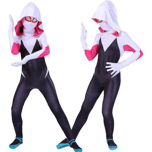 Halloween Adults Kids Gwen Stacy Cosplay Costume Superhero Z