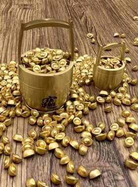 实心沙金小元宝瓜子摆件招财进宝米缸彷金聚财旺运客厅桌面装饰礼