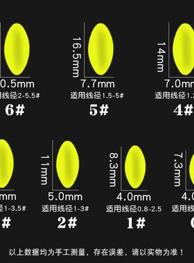新款直销 黄色豆型七星漂 橄榄型浮漂 40包一板垂钓用品