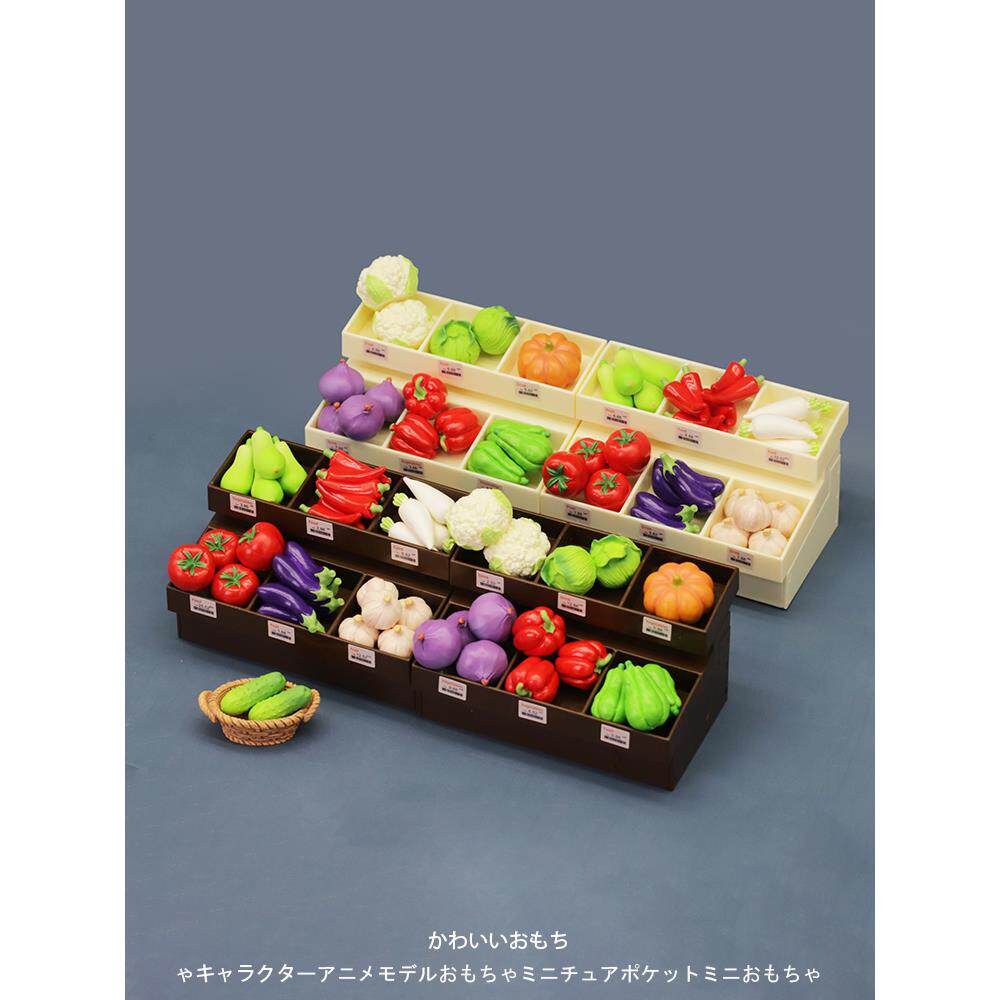 微缩迷你蔬菜摊南瓜辣椒娃娃屋小摆件超市过家家儿童玩具模型摆件