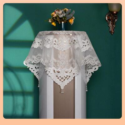 空调盖布圆柱形空调柜机立式小家电防尘罩顶部盖巾蕾丝可开机不取