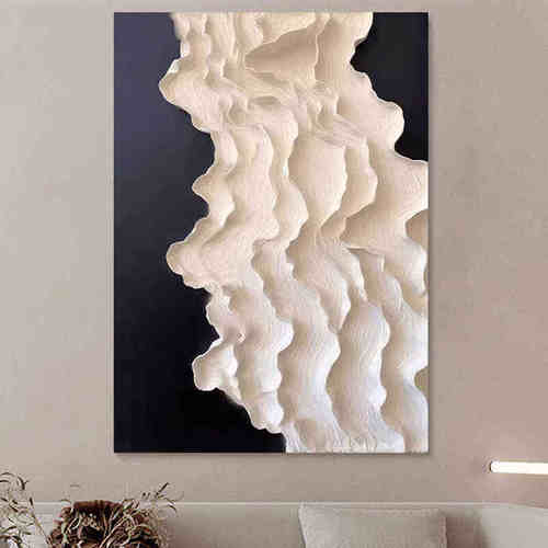 奢式挂画入户装饰画高档艺画轻纸现代意实物手工抽象玄关艺术版竖