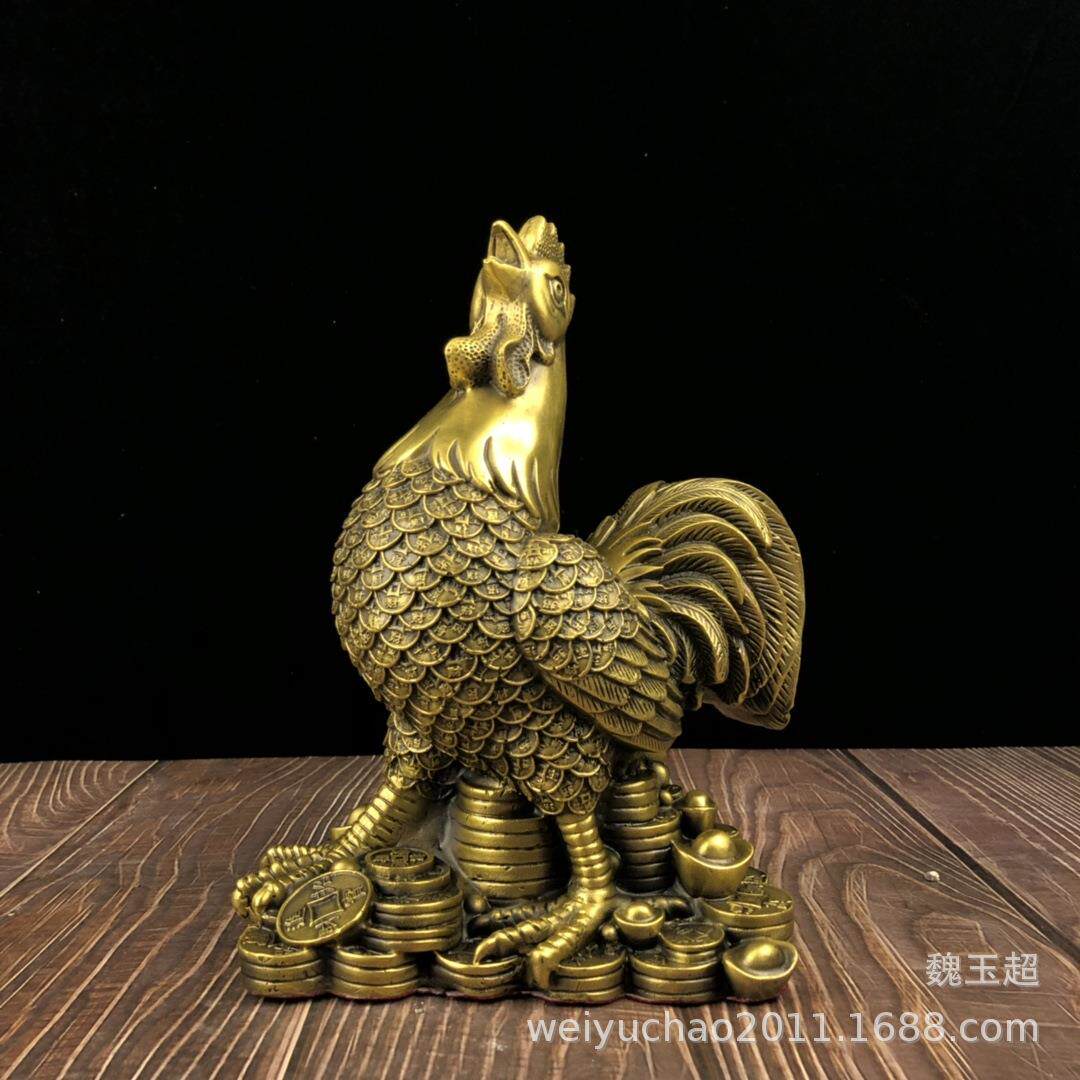 纯铜公鸡纯铜金钱鸡金鸡摆件家居卧室装饰品工艺品客厅摆件