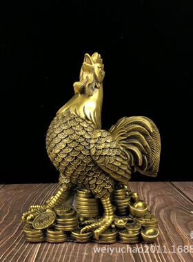 纯铜公鸡纯铜金钱鸡金鸡摆件家居卧室装饰品工艺品客厅摆件