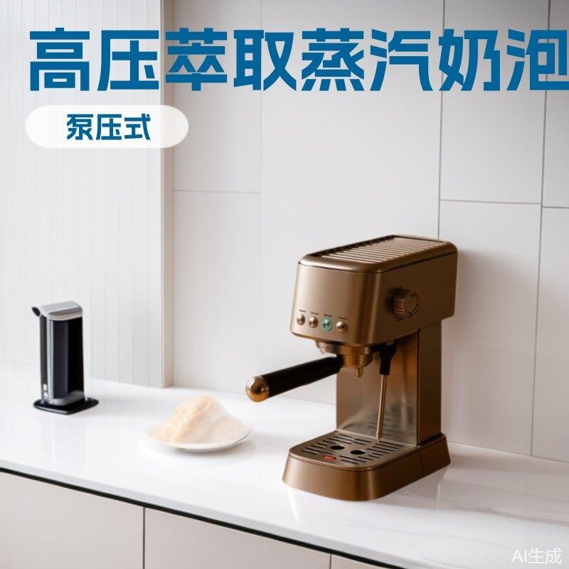意式半自动咖啡机家用泵压压萃取浓缩蒸汽美式咖啡摆摊打奶泡