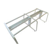 弯管架办公桌卡位钢架两人位四人位六人位桌架带线槽组合台架加工