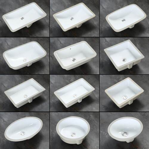 陶瓷台面下盆平底方形椭圆形洗脸盆大小嵌入浴室家庭酒店盆地