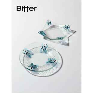 Bitter手工蝴蝶调料碟家用酱油蘸料碟覆古玻璃首饰托 托盘小号碟