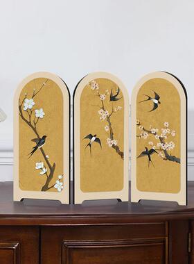 《飞燕》新中式卧室屏风桌面摆件客厅电视柜摆画 画艺术高级感装