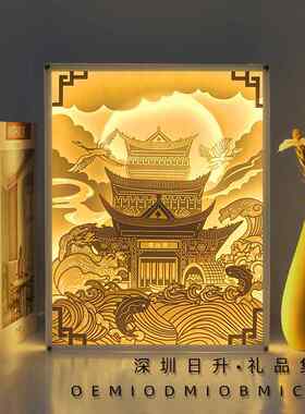 礼品创意小台灯小夜灯3d立体光影纸雕灯摆件古代风定制