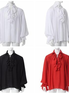 Men Pirate Shirt Vampire Prince Poet Shirts Medieval Buccane