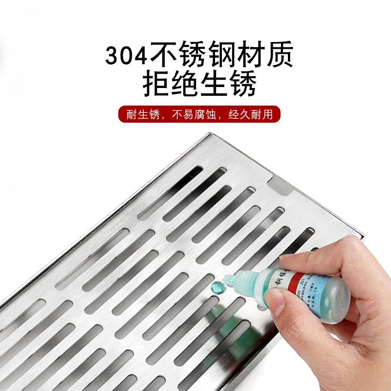 304不12cm宽错锈钢75管形浴室地漏长方大量花园室外101长条下排水