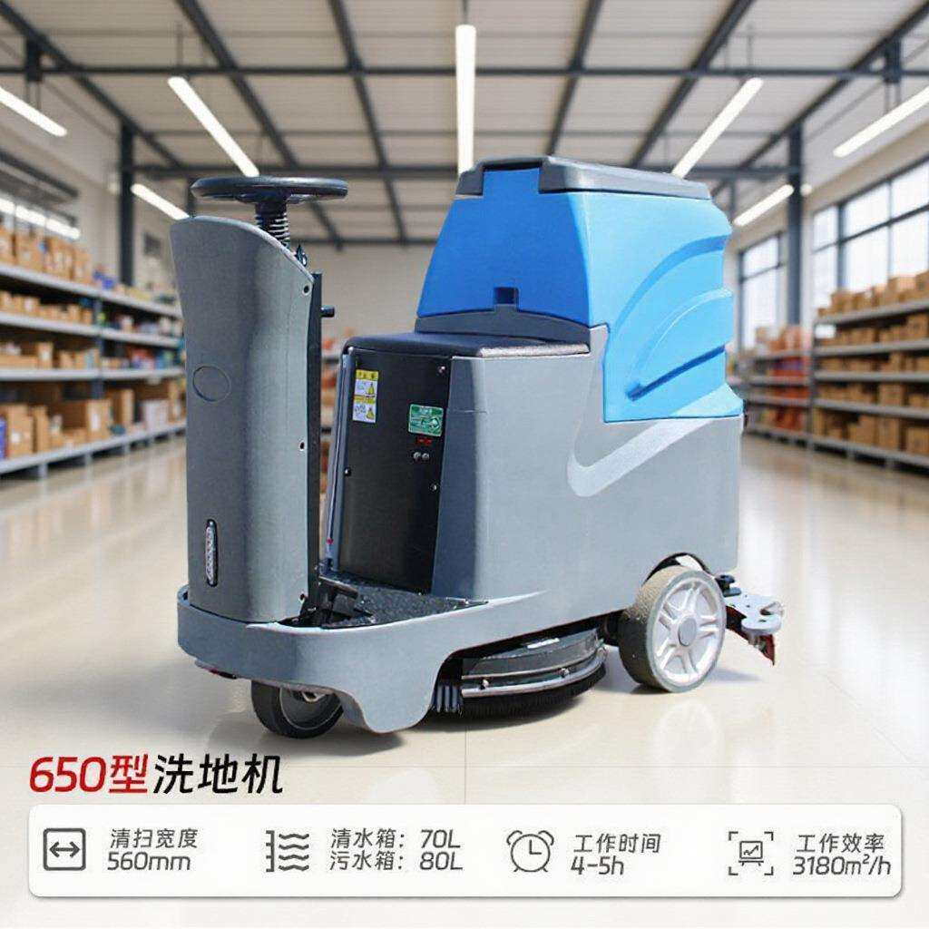 工业洗地机驾驶式商用洗地机车间地面清洗机自走式刷地机吸拖一体