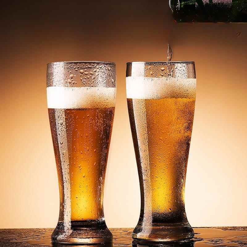 啤酒杯大容量玻璃家用500ml酒吧专用喝精酿网红轻奢扎啤杯子套装
