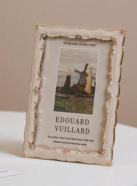 复古HTZ相框摆6寸美式欧意精致台式轻奢金属相架打印洗照片框创摆