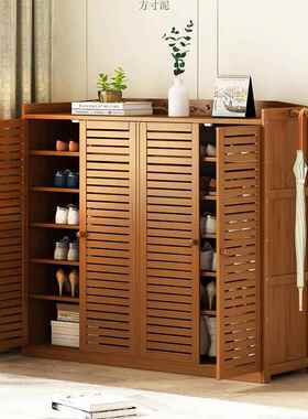 楠竹YZM鞋柜鞋柜多层家用体架加加厚鞋架鞋帽落地一式高竹制品置