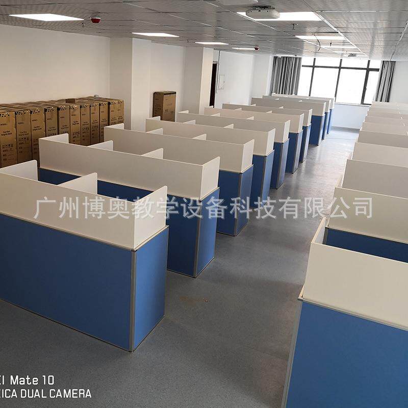三人位语音室自动升降式电脑桌卡座 电动升降屏风电脑桌全国联保