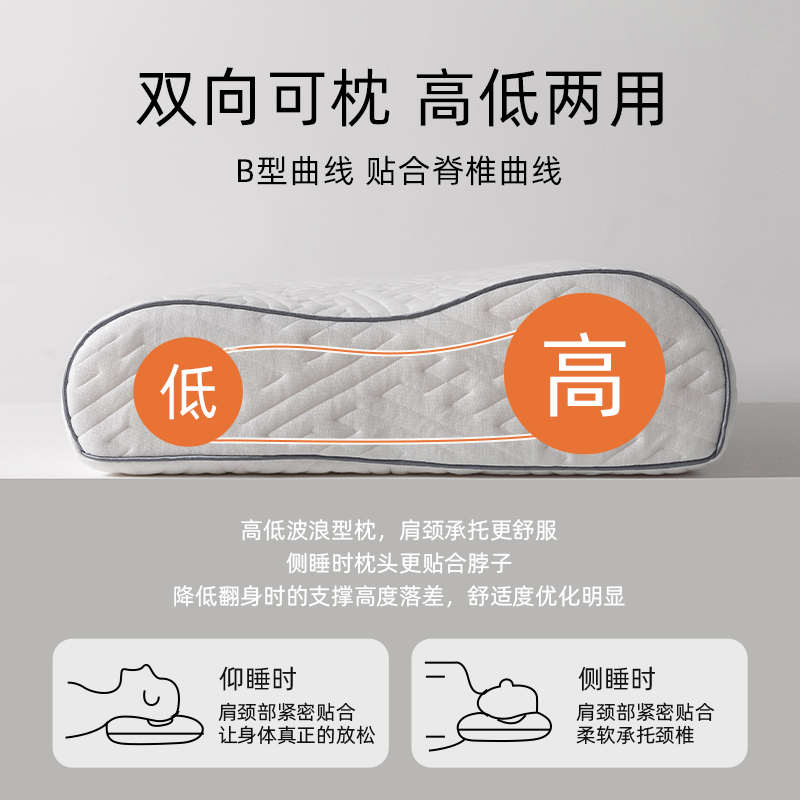 太空慢回弹零压记忆棉枕芯护颈椎牵引枕头宿舍防螨助睡眠单人家用