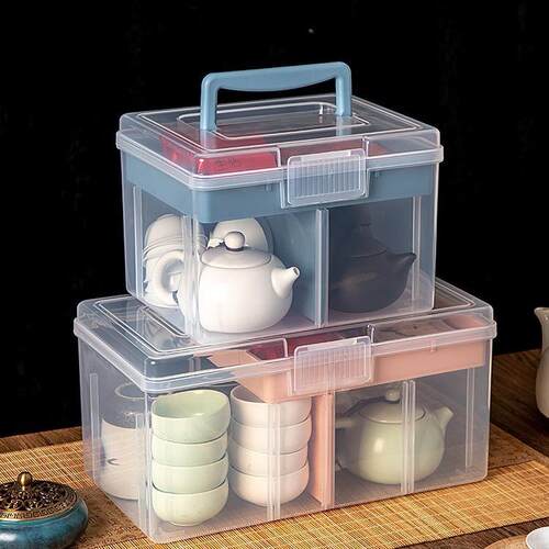 便携式功夫茶具收纳盒户外茶杯茶壶大容量整理盒旅行装车载茶具包