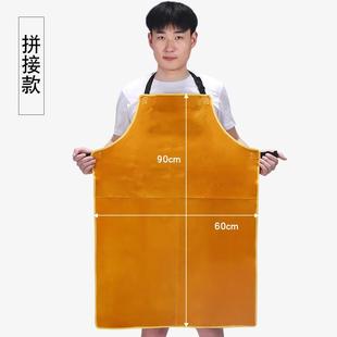 高档牛皮花围裙防火工电焊防护服劳保无袖 作服加厚隔热燃牛皮阻围