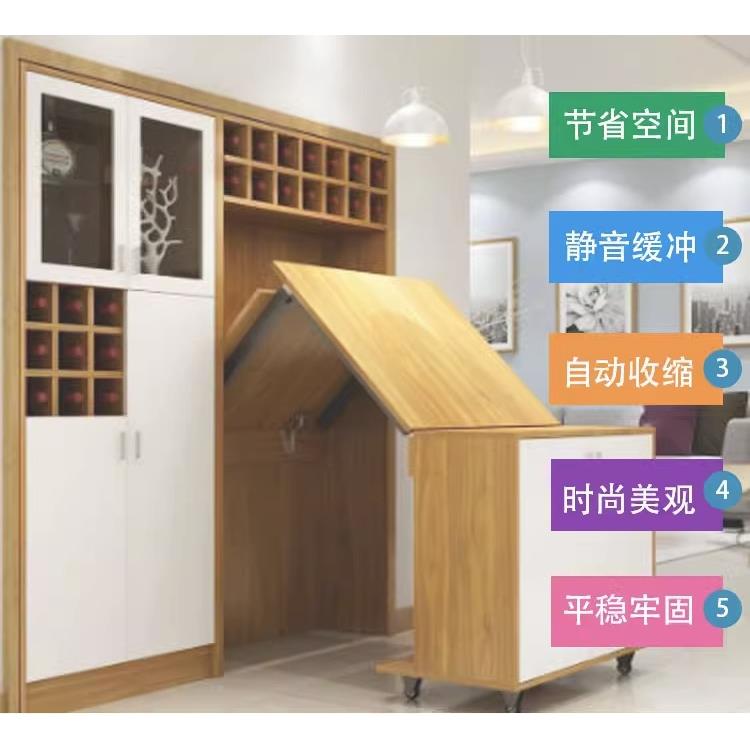 不锈钢上翻折叠桌配件隐藏式餐桌折叠轨道书桌隐形桌伸缩滑轨收纳