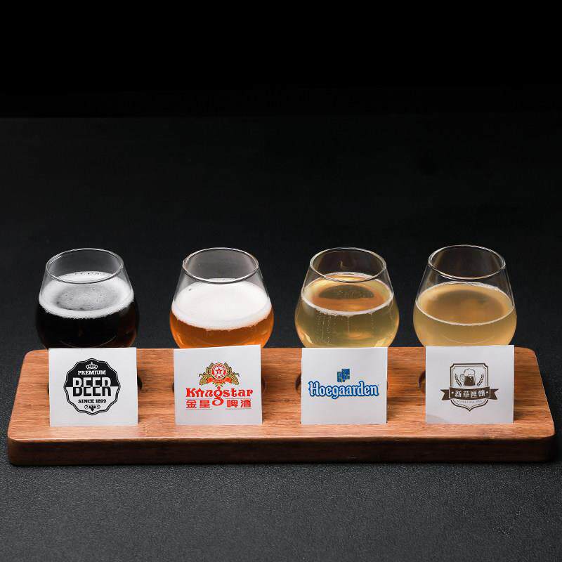 小容量精酿啤酒试饮杯玻璃威士忌品鉴杯创意卡片式品酒杯杯托 托