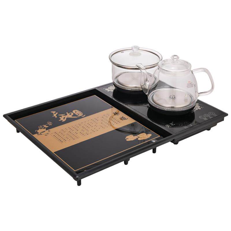 镶嵌式茶盘内入桌台底部上水茶钢化玻璃面板全自动烧水壶茶具套装