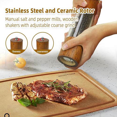 Acrylic Salt and Pepper Grinder Set Wooden Manual Mills