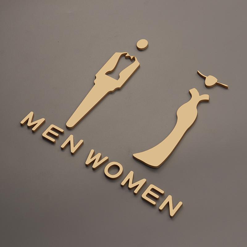 洗手间标识牌酒店宾馆卫生间门牌创意立体男女厕所门牌WC标志牌