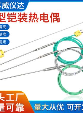 铠装热电偶WRNK191分度号T/E/J/K型Pt100热电阻171温度传感器探头