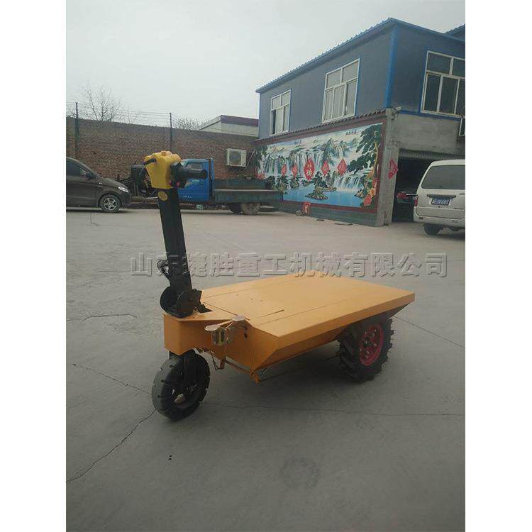 手推式电动三轮平板车 建筑工地楼道搬运车 室内装修加气砖运输车