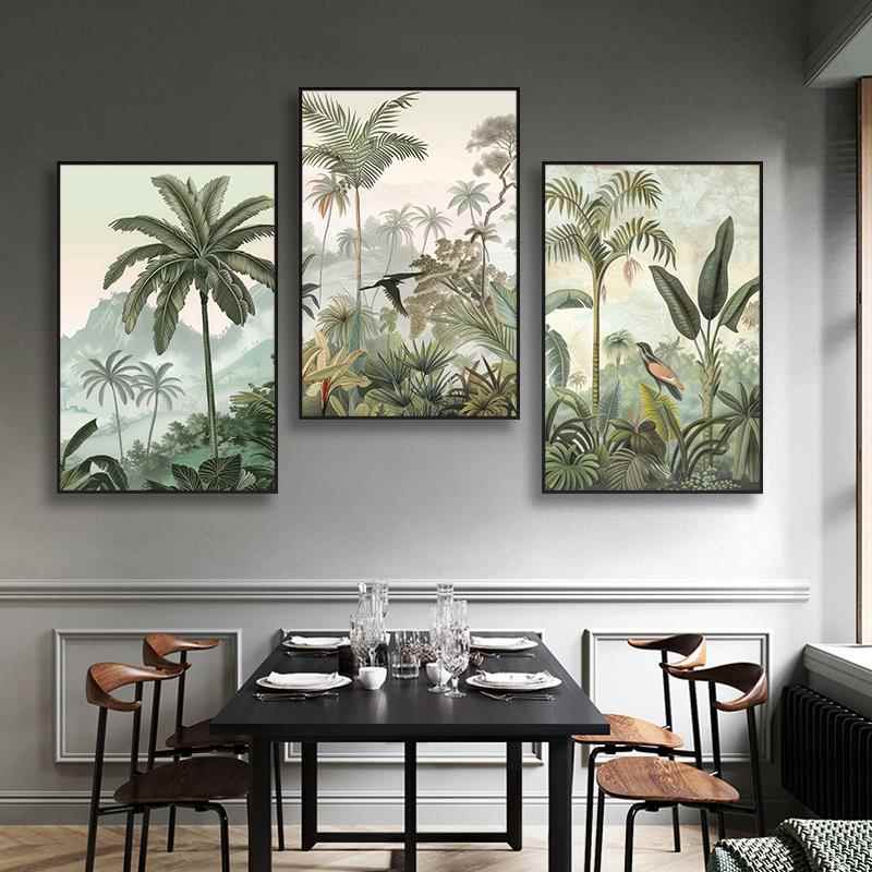 植物装饰画热带雨林绿植越南餐厅挂画客厅南洋风泰式饭店民宿壁画图片